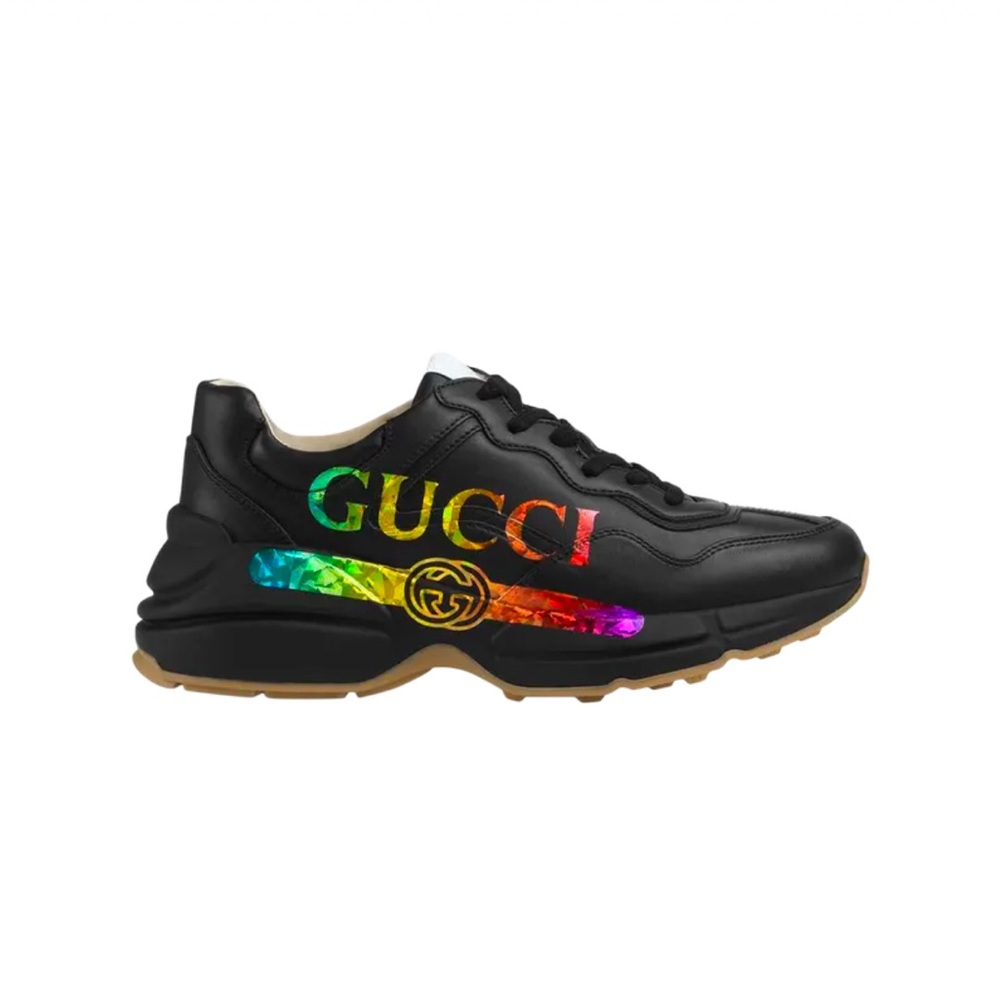 Women’s Authentic Gucci Rhyton Iridescent Logo sneakers